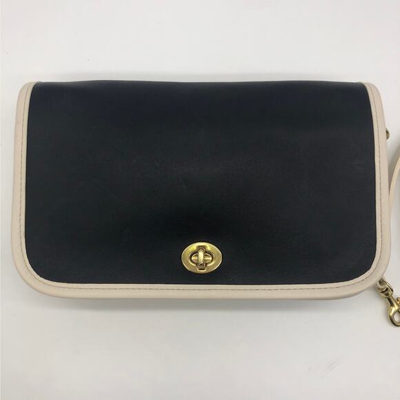 LIKE NEW Vintage Coach Spectator Pocket Purse 9668 Navy White - Picture 2 of 10